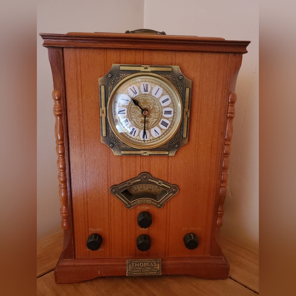 Vintage Thomas Collectors Clock with Brass Accents